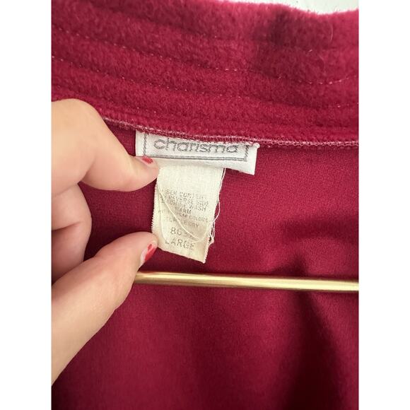 Vintage Charisma Old Hollywood Cranberry Velour Full Robe W/ Tie Cigar Robe Hef - Picture 4 of 6